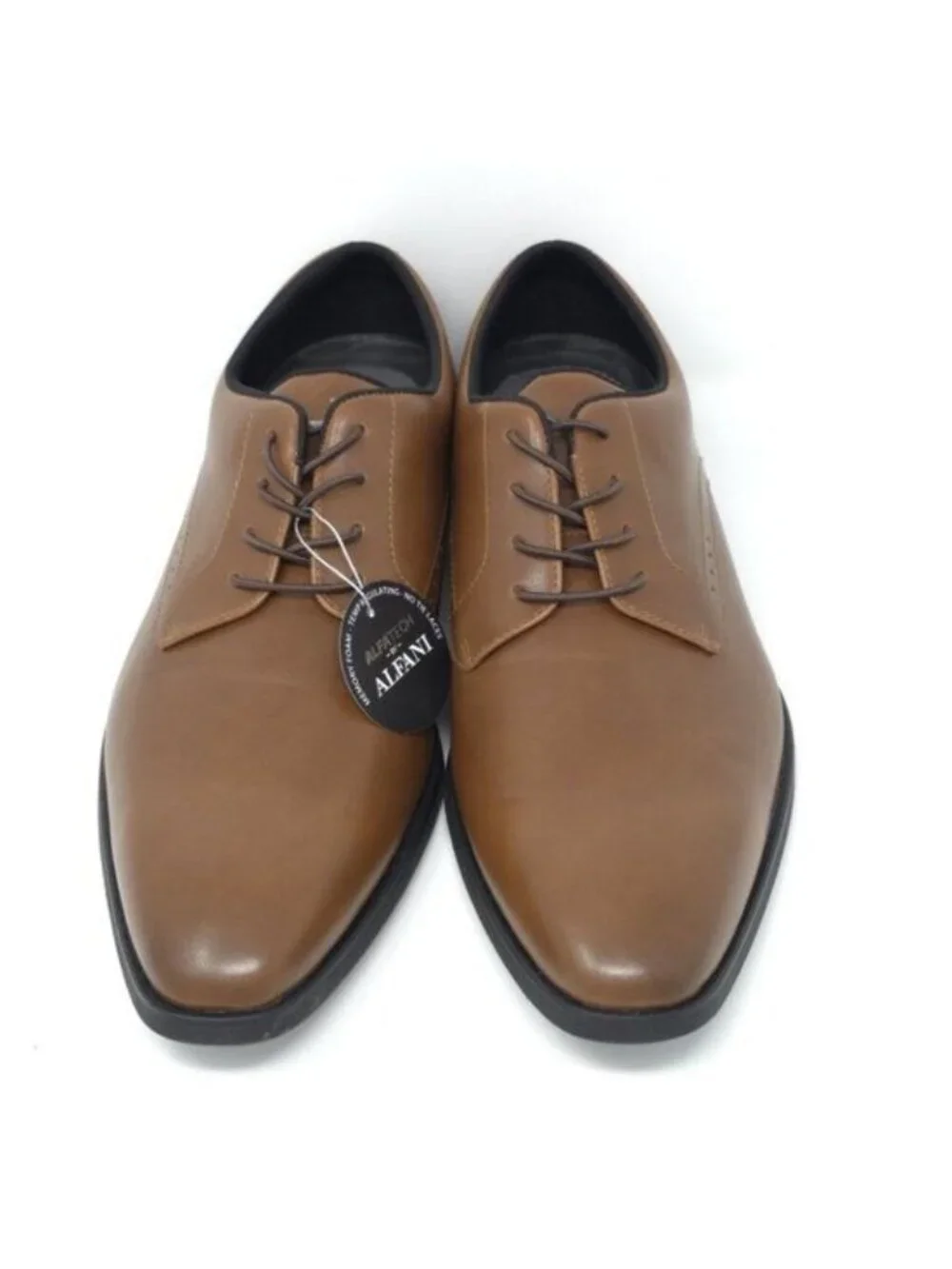 New Alfani Jenkins Tan Pointed Toe Faux Leather Oxfords Men’s 13M